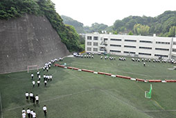 工事スペースを避けての避難