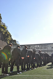 暖かい日差しを受けて